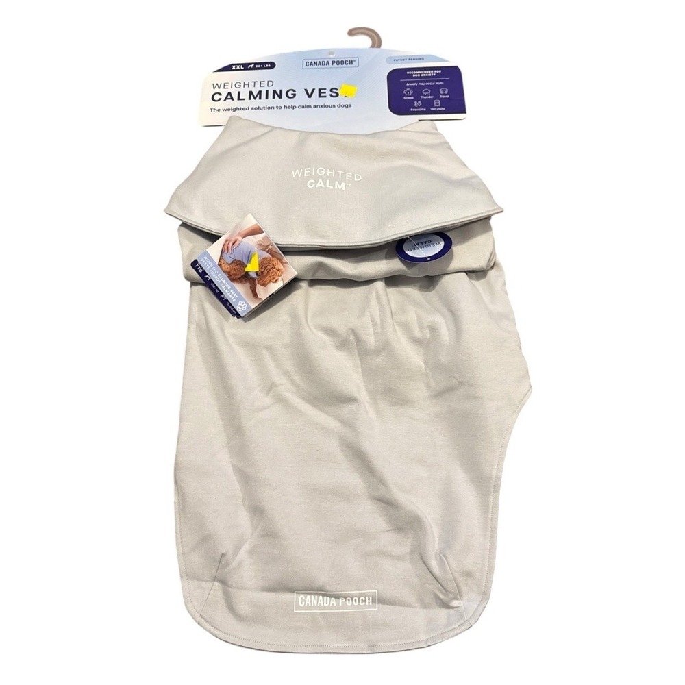 Canada Pooch‎ Weighted Calming Vest XXL 60+ Lbs Dog Anxiety Light Gray NWT